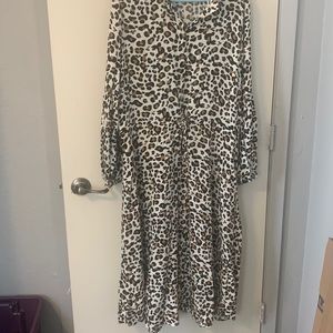 Cheetah print midi dress
